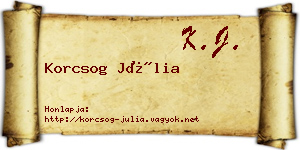 Korcsog Júlia névjegykártya