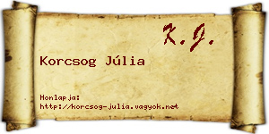 Korcsog Júlia névjegykártya